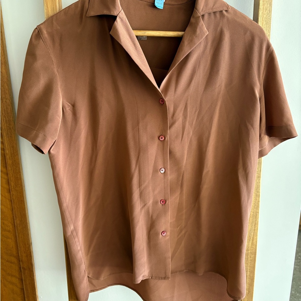 Babaton Chestnut Short Sleeve Blouse